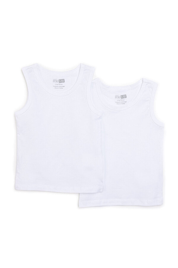 ebebek Hello Baby HelloBaby 2'li Beyaz Atlet Erkek Bebek