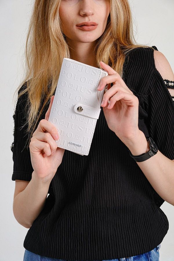 Just Polo JP-Original Just Polo Coin Zipper Vertical Multi-Compartment Women's Wallet Handheld Portfolio 19*10 cm 1 White 1