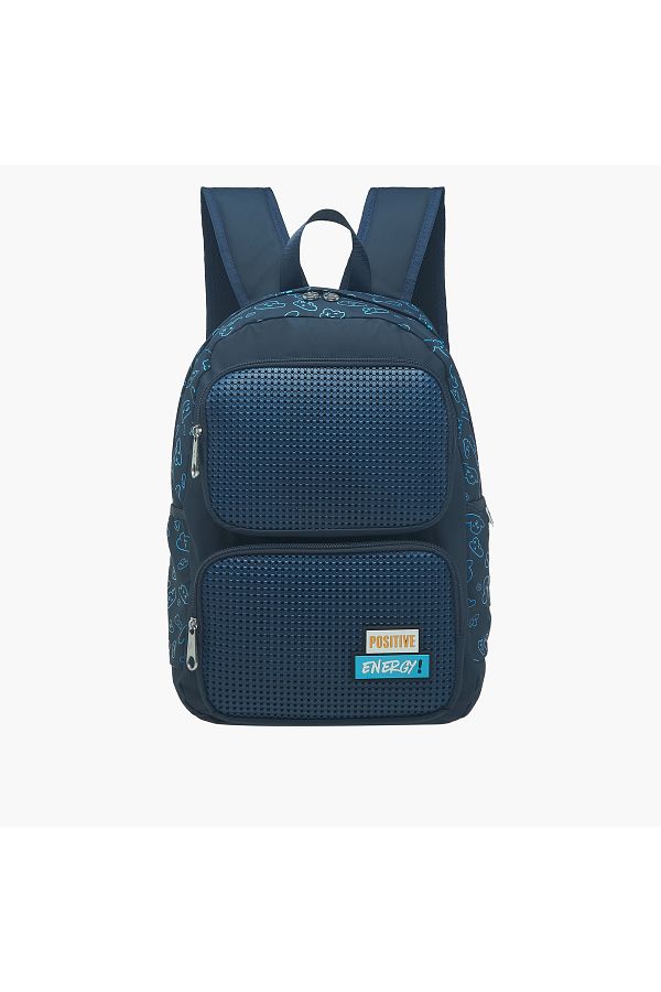 Light and Nine-Light & Nine Textured Backpack with Adjustable Shoulder Straps and Zip Closure - 44x31x14 cms 1