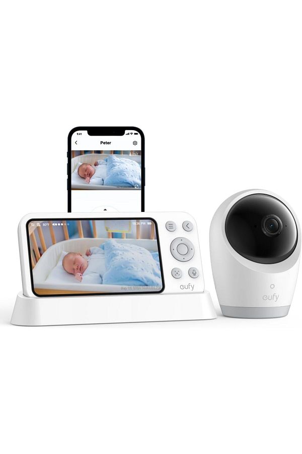 eufy-Baby Monitor E21 with 4K Camera, Hybrid Wi-Fi and No Wi-Fi Connection, App and Monitor Control, 1