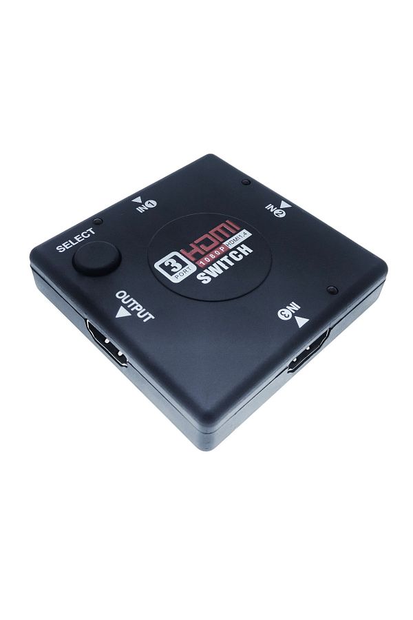 OEM-Video switch with 3 HDMI inputs and one HDMI output, Full HD 1080p, with switch, black 1