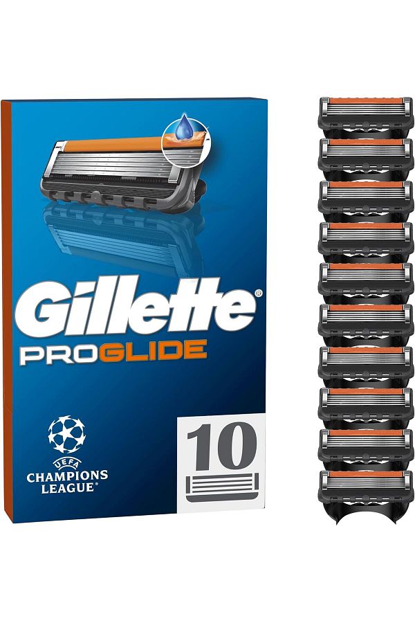 Gillette-شفرات حلاقة بروغلايد للرجال، عبوة من 10 شفرات حلاقة بديلة مع أداة تشذيب دقيقة، 5 شفرات مضادة للتكتل 1