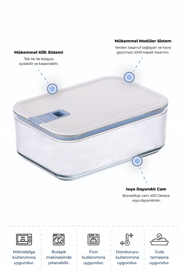 NEOFLAM-Perfect Seal Deep Glass Storage Container 1600 ml 1