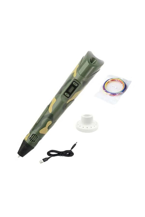 EZGETOP-3D Printing Smart Pen, EZGETOP®, Digital Display, with PLA Filament, Stand, and Adapter, Camouflage 1