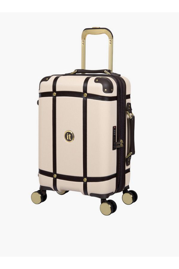 IT-Men Solid Hardcase Trolley Bag with Retractable Handle and Zip Closure - 20 Inches Check-In Bag 1