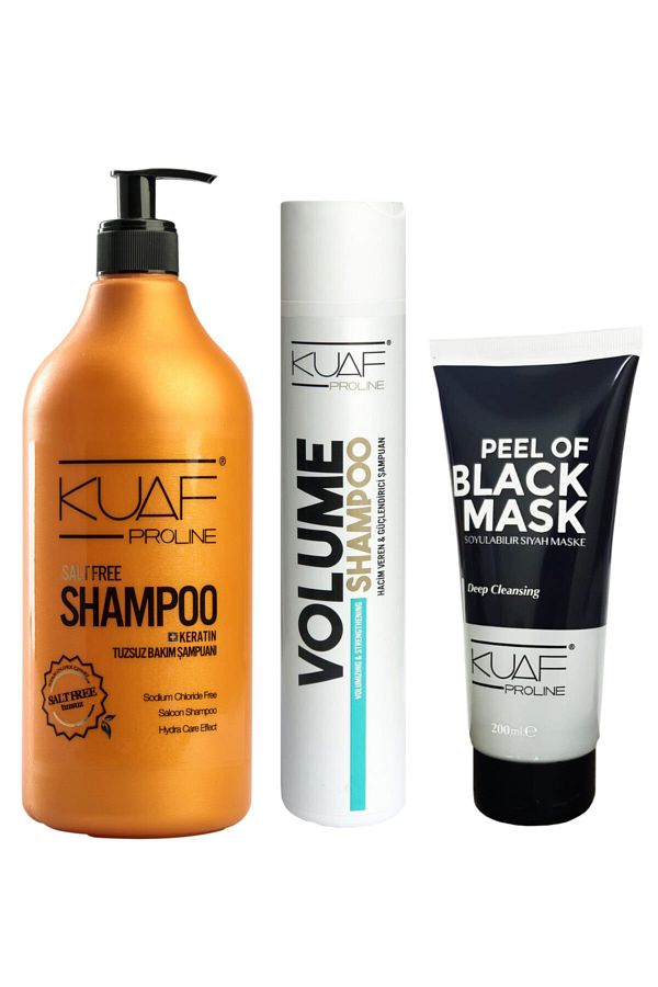Kuaf-Salt-Free Shampoo 1000 ml Volumizing Volume Shampoo 300 ml Anti-Blackhead Mask 200 ml 1