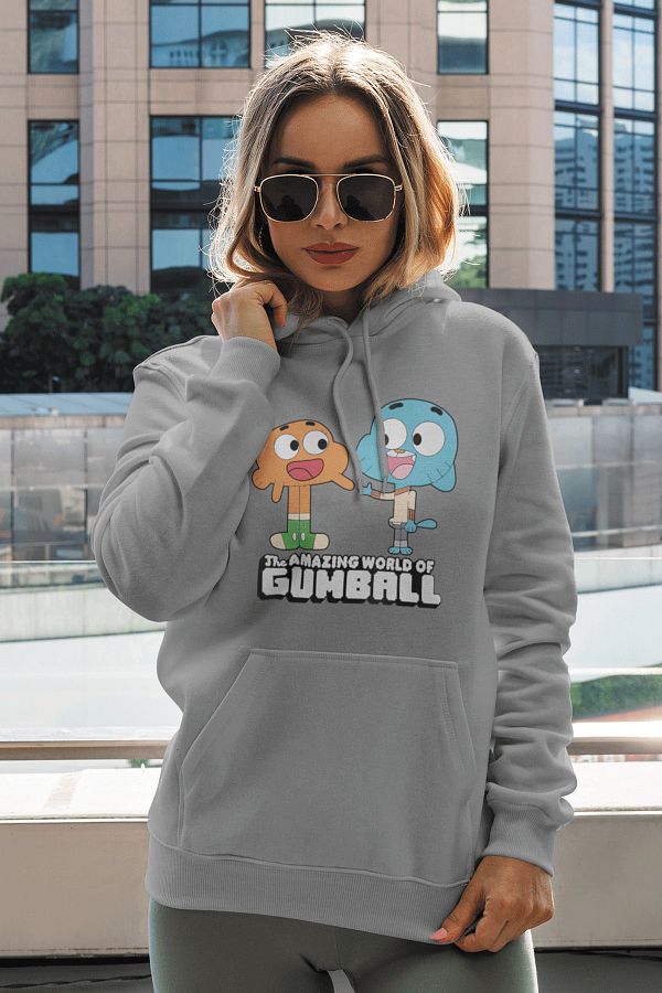 King Crow Gumball Gray Women s Hooded Sweatshirt Hoodie Trendyol