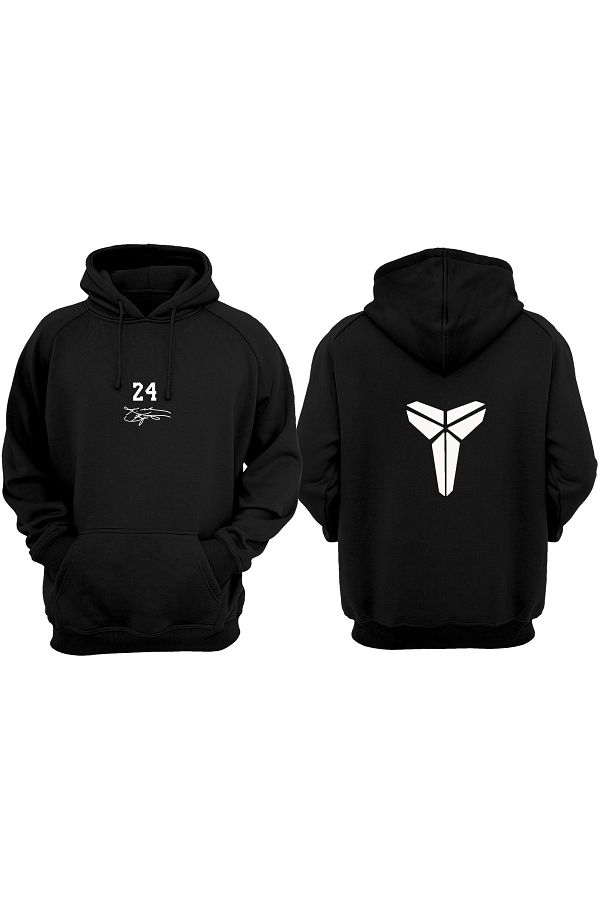 VectorWear Basketball Kobe Signed 24 Hoodie 100 Cotton Black Sweatshirt Trendyol