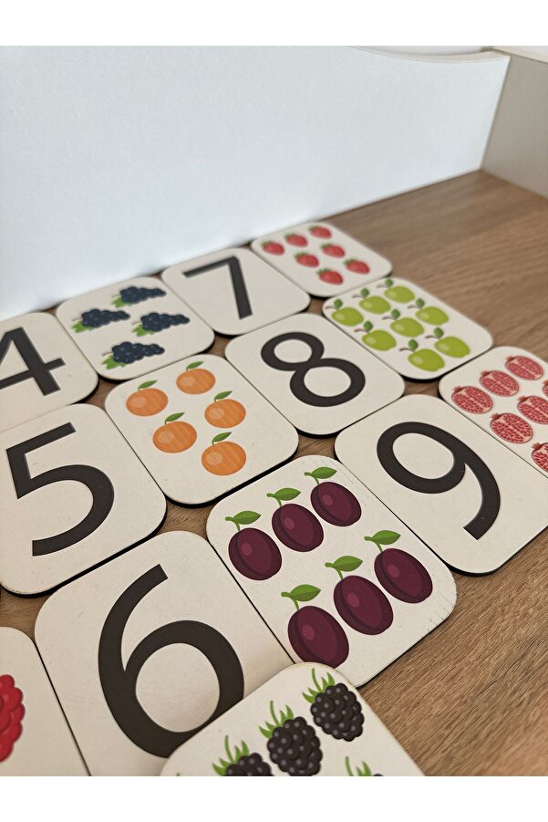 Bellacasa Rakam Eşleme Kartı, Eğitici Oyuncak, Montessori Eğitim Oyuncak, Motor Zeka Oyuncak, Matematik, Sayı