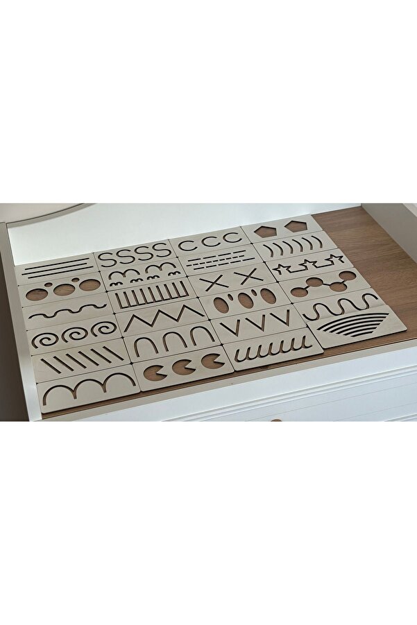 Bellacasa 24'lü Çizgi Çalışma Seti, Eğitici Oyuncak, Montessori Eğitim Oyuncak, Motor Zeka Oyuncak