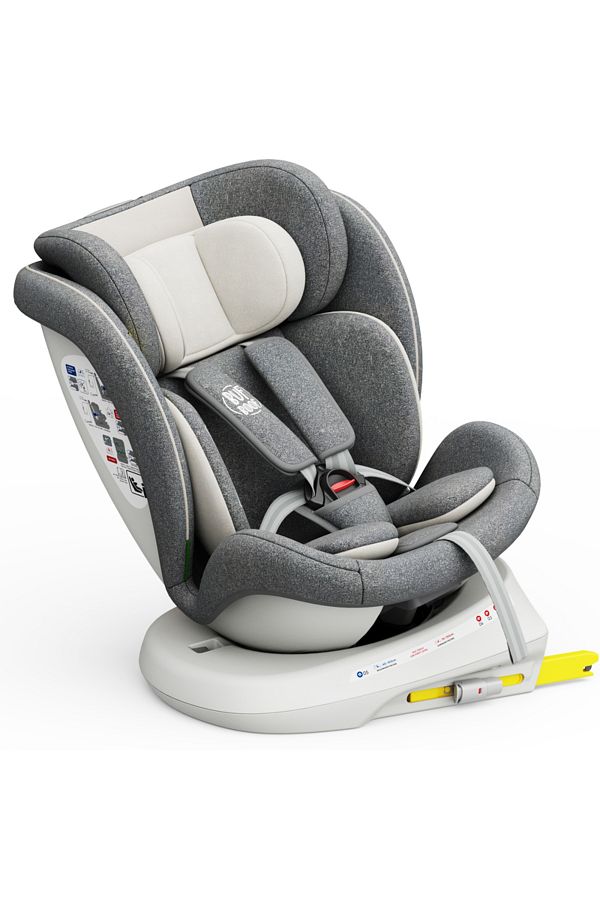 BUF BOOF-Scaun auto TWT Plus iSize Buf Boof CreamGrey cu isofix Rotativ 360 Pozitie Somn Top Tether 40-150 cm 1