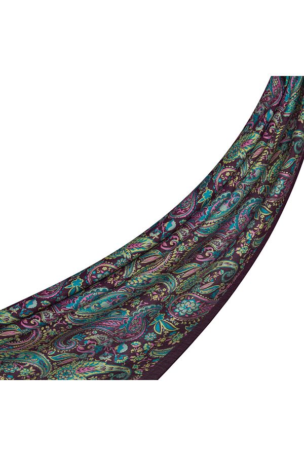 ipekevi-Plum Mesopotamia Model 05 Patterned Shawl 1