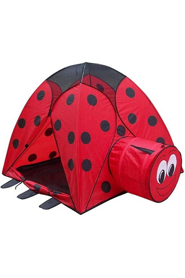 rexa-Kids Ladybug Play Tent with Tunnel - Red Pop-Up Playhouse for Toddlers 1