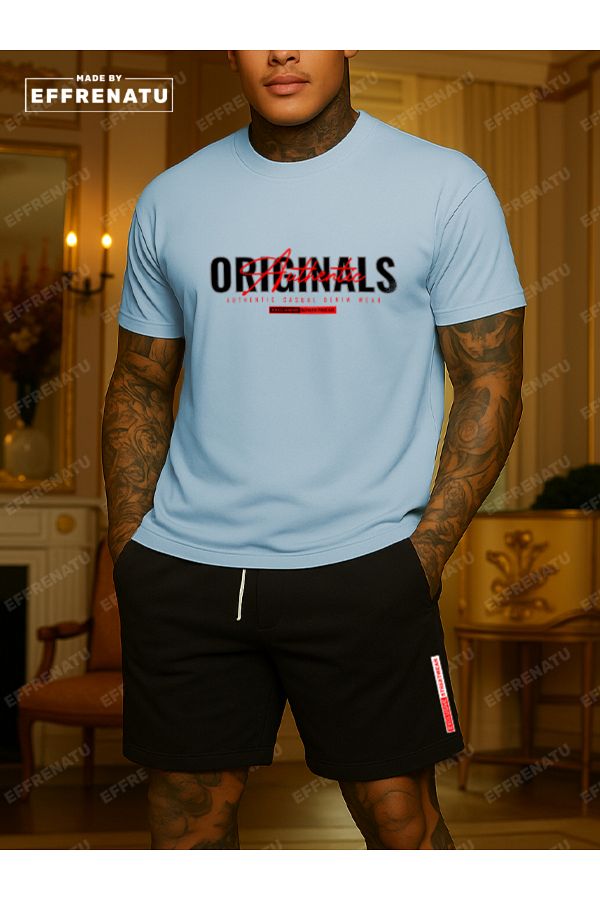 EFFRENATU-Trendy Clothing Set tricou și pantaloni scurți imprimați în diferite culori și mărimi mari 1