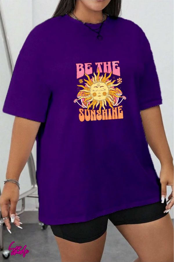 SevMode-Sunshine Printed Plus Size T-Shirt 1