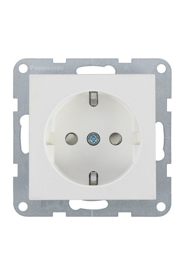 PANASONIC-Schuko Socket Mechanism with Child Protection and Quick Connect - Karre Plus 55 Soft Touch Seashell 1