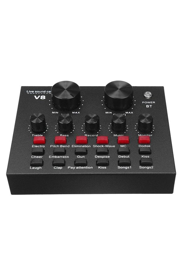 divendi-ro-V8 multifunctional sound card, with bluetooth, 12 sound effects, Micro USB, 6 modes, black 1