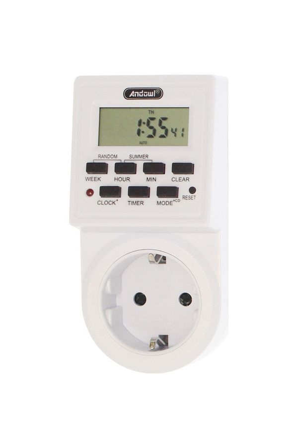divendi-ro-Smart socket with LCD display, energy meter, timer and clock - White 1