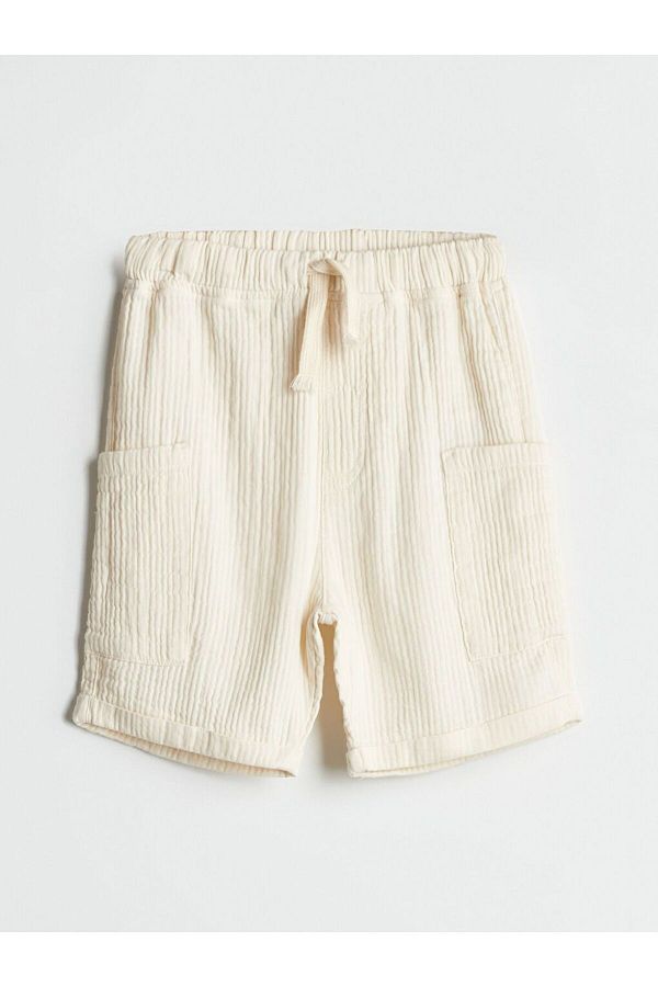 LC Waikiki-Lcw Kids Basic Muslin Boy's Shorts with Elastic Waist 1