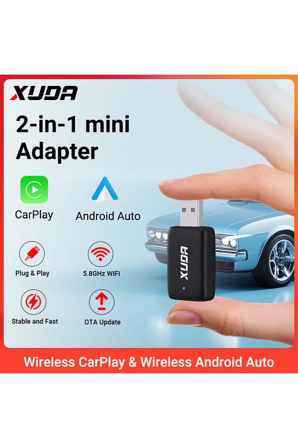 Choice-Carplay and Auto Box XUDA 2025 NEW Wireless Carplay and Android Auto 2in1 smart Mini Box WIFI BT Aut 1