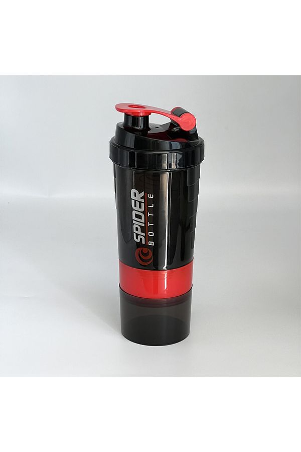 Choice-red 3 Layers Shaker Protein Bottle Powder Shake Cup Large Capacity Water Bottle Mixing Cup Body Buil 1
