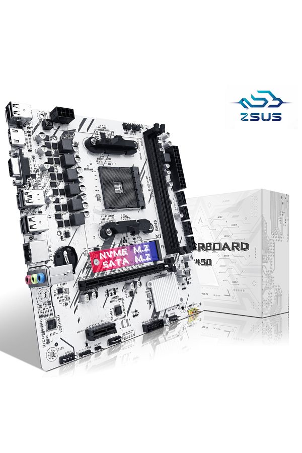 Choice-Motherboards ZSUS B450 Motherboard AMD Processor Dual-channel DDR4 Memory AM4 Mainboard M.2 NVME (Su 1