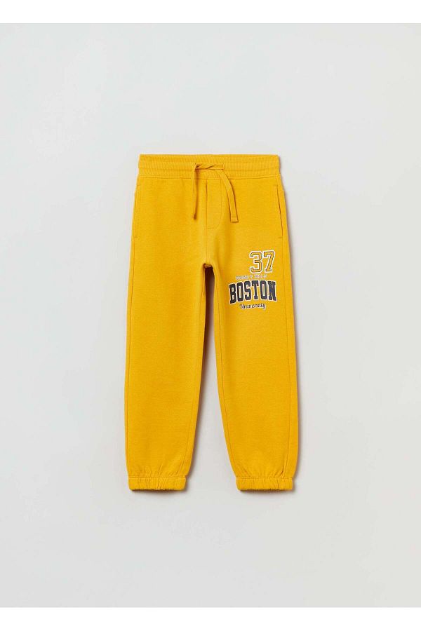 Ovs-Fleece Joggers With Drawstring And Print 1