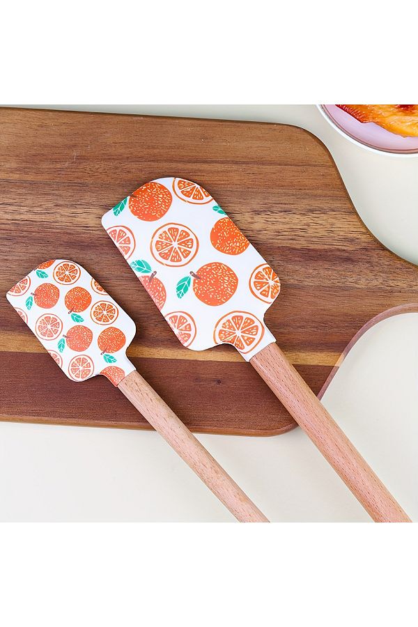 Cozy Nest-Silicone Spatula Set, 2-Piece, Large & Small Kitchen Utensils for Mixing, Scraping 1