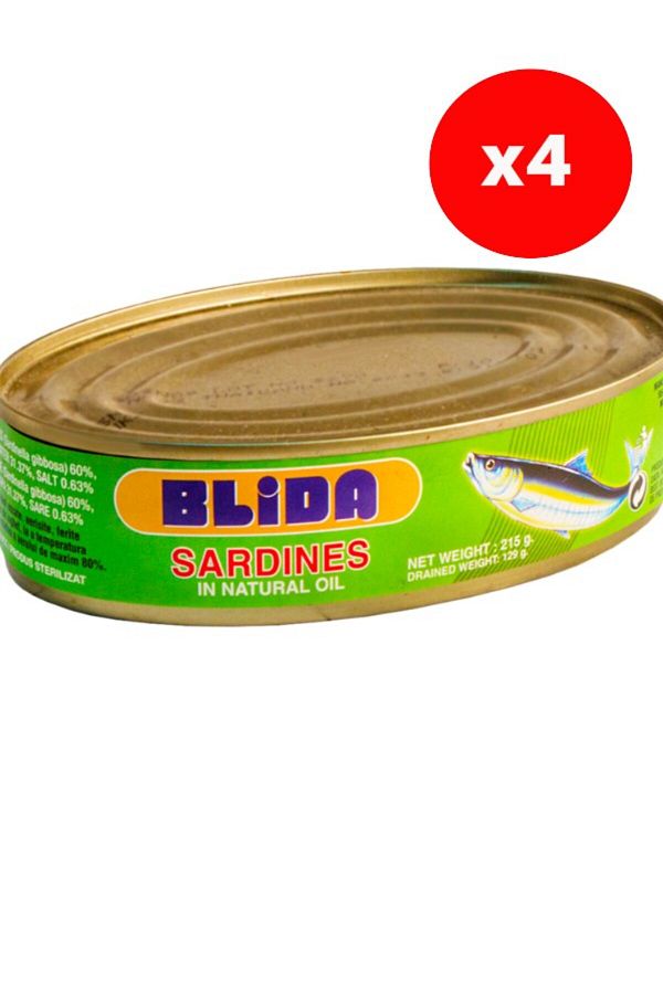 Blida-Sardines in vegetable oil, 215 g x4PCS 1