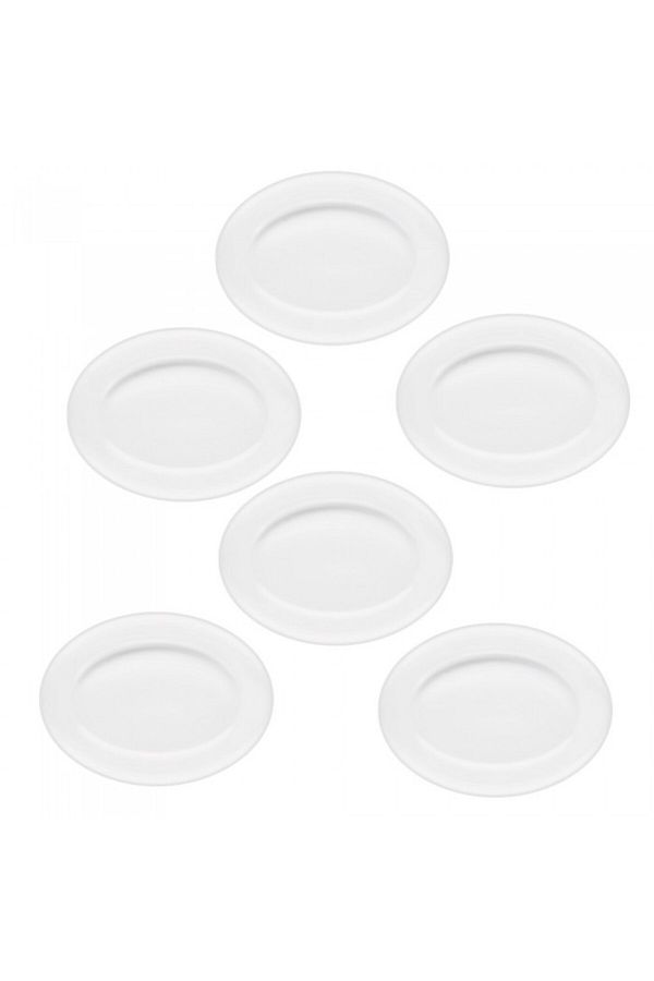 Bormioli Rocco-Set of 6 oval opal plates Bormioli Performa 22cm 1