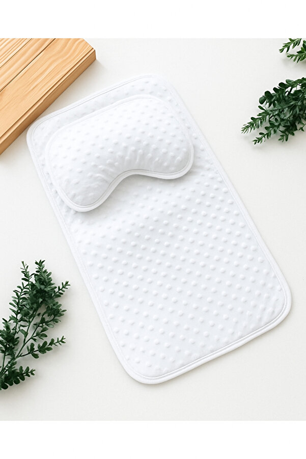 MYZİ STORE Yumuşak Dokulu Nohut Kabartmalı Bebek Alt Açma Seti (Yastık ve Alt Açma)