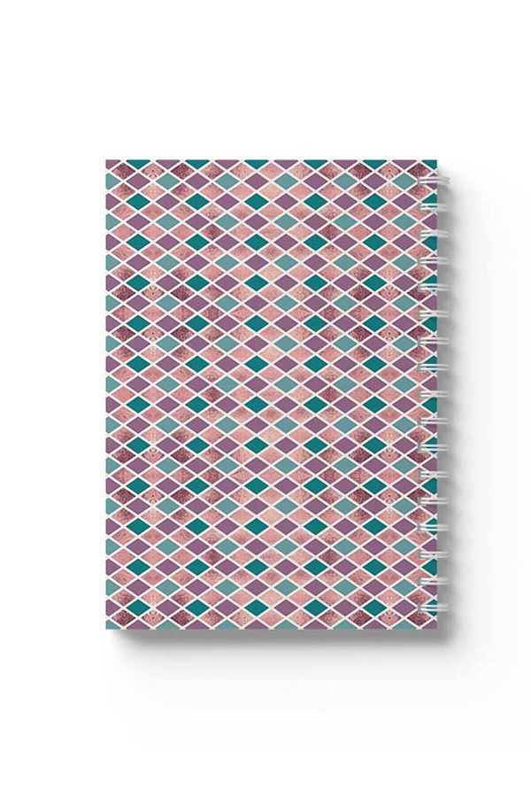 LOWHA-Spiral Notebook with Front and Back Hard Covers Featuring Colourful Shapes Design 1