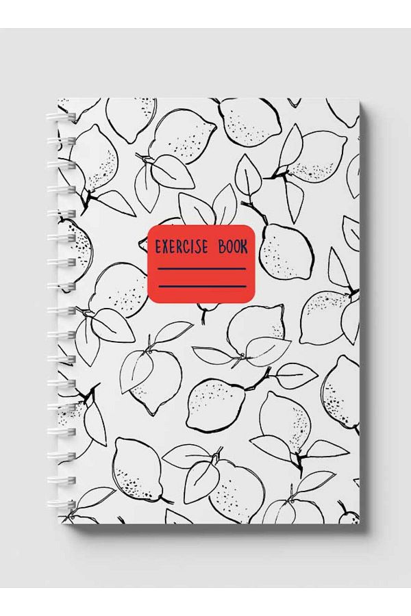 LOWHA-Spiral Notebook with Front and Back Hard Covers Featuring Colorless Lemon Design 1