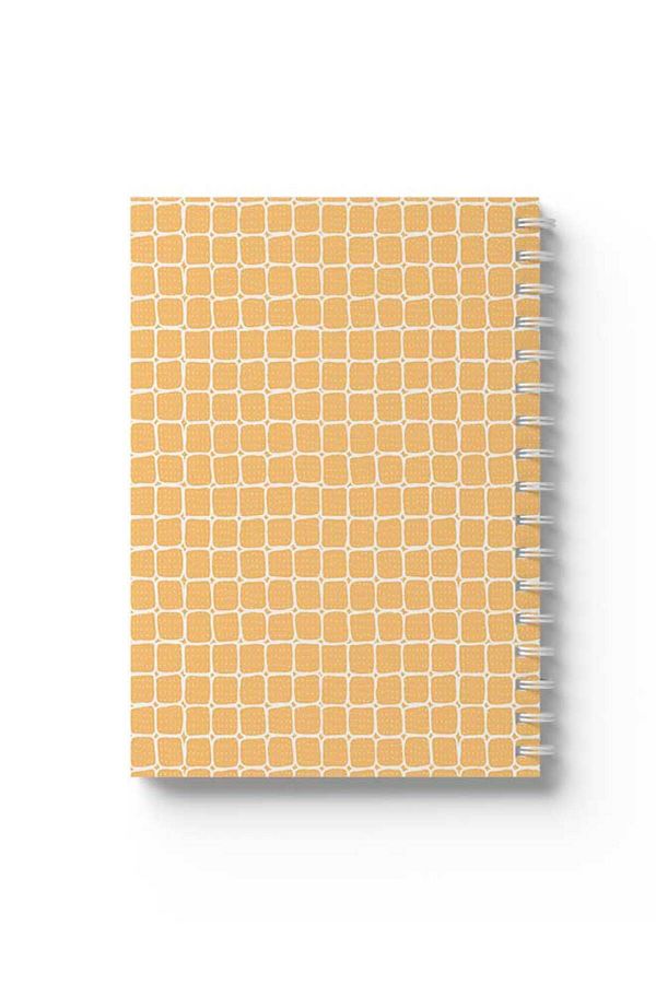 LOWHA-Spiral Notebook with Front and Back Hard Covers Featuring Squares Design 1