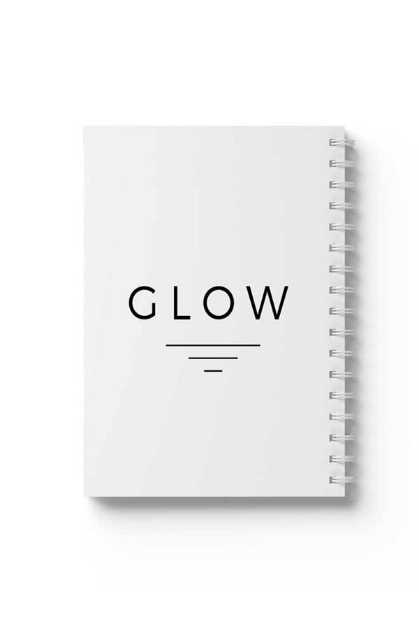 LOWHA-Spiral Notebook with Front and Back Hard Covers Featuring Glow Design 1
