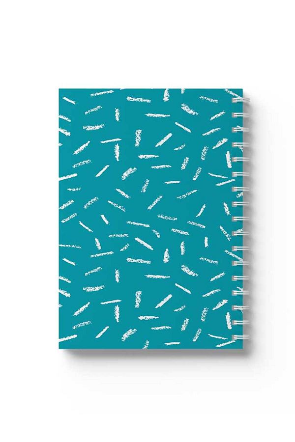 LOWHA-Spiral Notebook with Front and Back Hard Covers Featuring White Strokes Design 1