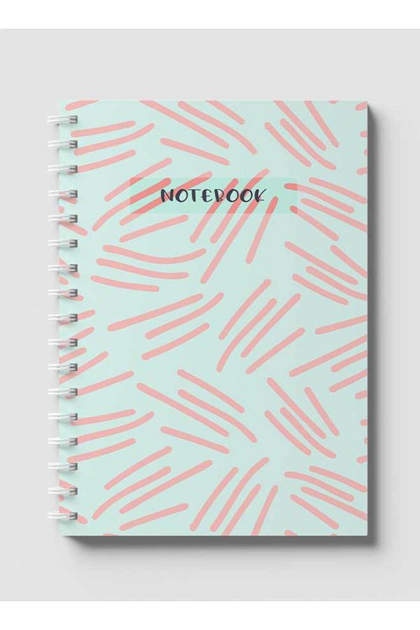 LOWHA-Spiral Notebook with Front and Back Hard Covers Featuring Abstract & Doodle Design 1