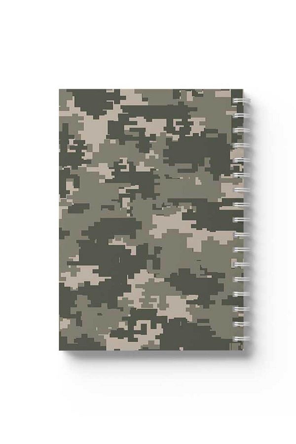 LOWHA-Spiral Notebook with Front and Back Hard Covers Featuring Pixels Design 1