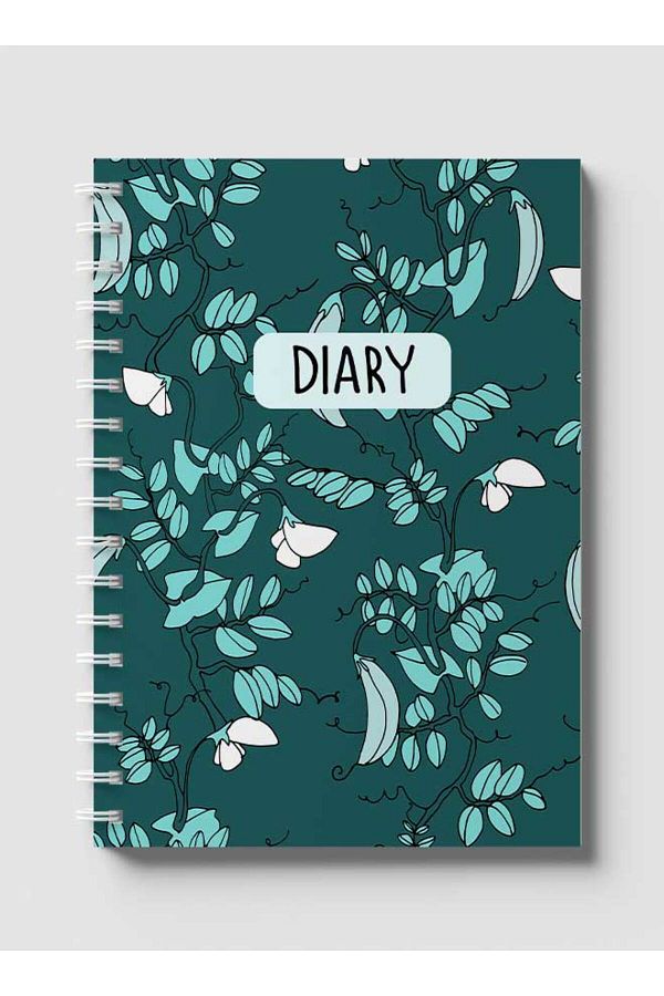 LOWHA-Spiral Notebook with Front and Back Hard Covers Featuring Peas Seamless Design 1