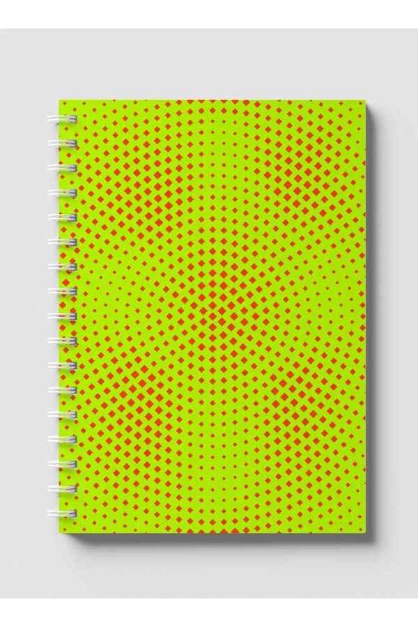 LOWHA-Spiral Notebook with Front and Back Hard Covers Featuring Geometric Gradient Design 1
