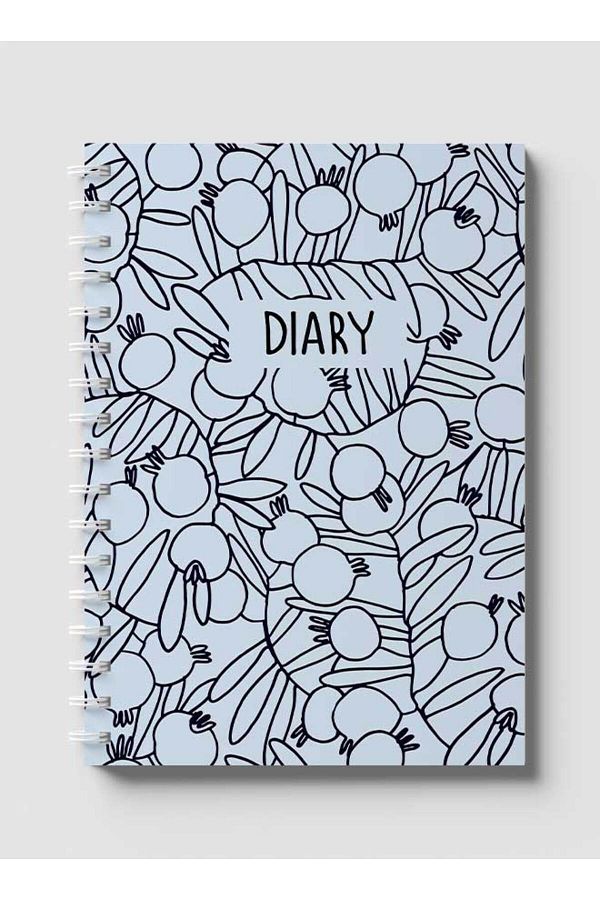 LOWHA-Spiral Notebook with Front and Back Hard Covers Featuring Pomegranates Branches Drawing Design 1