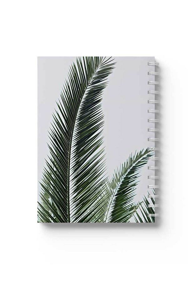 LOWHA-Spiral Notebook with Front and Back Hard Covers Featuring Palm Design 1