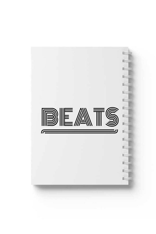 LOWHA-Spiral Notebook with Front and Back Hard Covers Featuring Beats Design 1