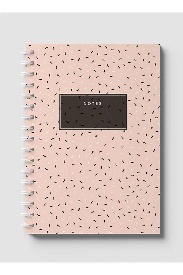 LOWHA-Spiral Notebook with Front and Back Hard Covers Featuring Abstract Confettis Design 1