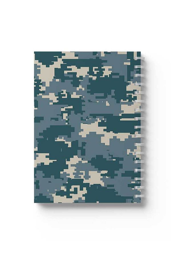 LOWHA-Spiral Notebook with Front and Back Hard Covers Featuring Pixels Design 1