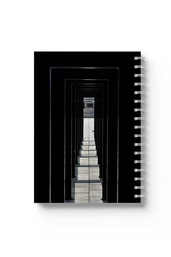 LOWHA-Spiral Notebook with Front and Back Hard Covers Featuring Exit Design 1