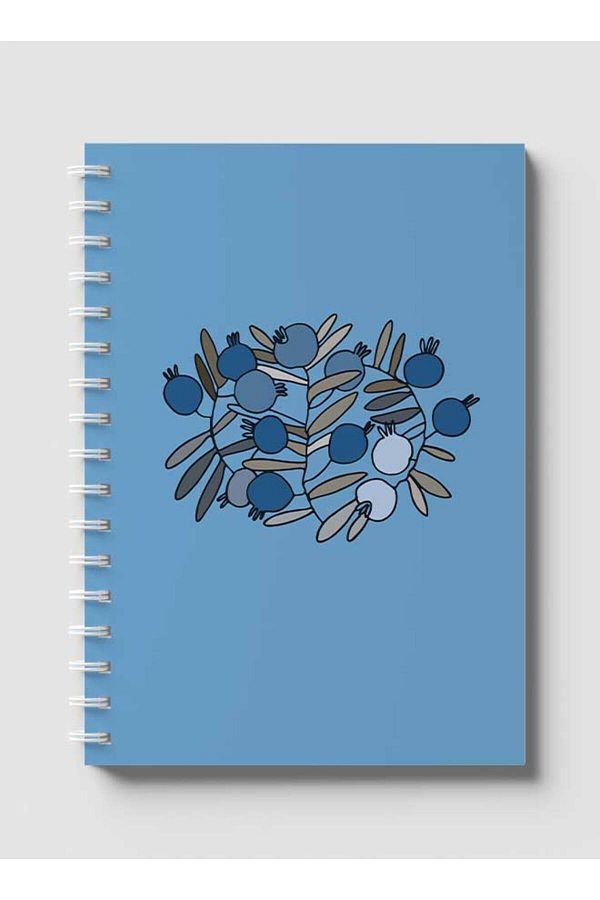 LOWHA-Spiral Notebook with Front and Back Hard Covers Featuring Pomegranates Branches Drawing Design 1