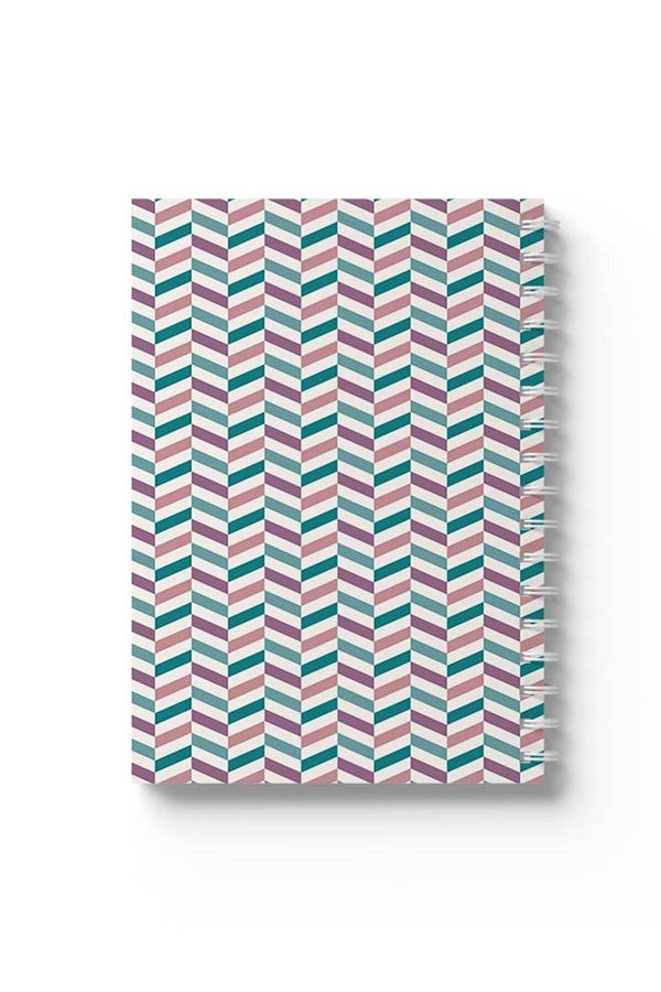 LOWHA-Spiral Notebook with Front and Back Hard Covers Featuring Colourful Shapes Design 1