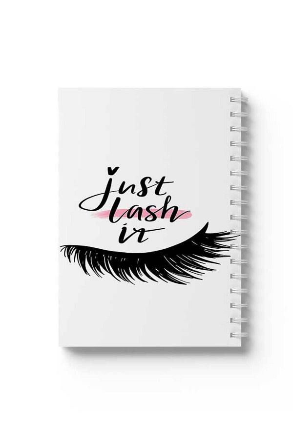 LOWHA-Spiral Notebook with Front and Back Hard Covers Featuring Just Lash It Design 1