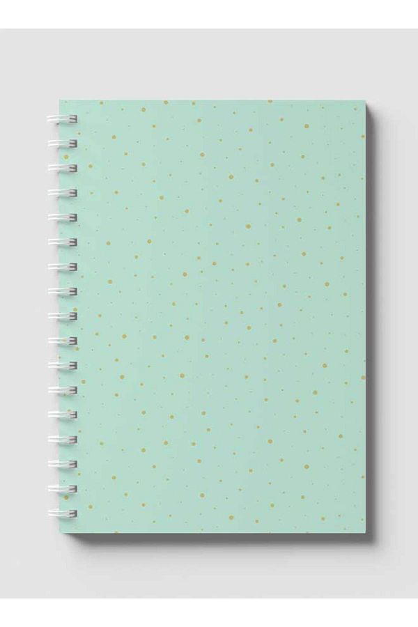 LOWHA-Spiral Notebook with Front and Back Hard Covers Featuring Golden Dots Design 1